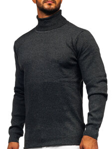 Men's Basic Polo Neck Sweater Black Bolf S8730