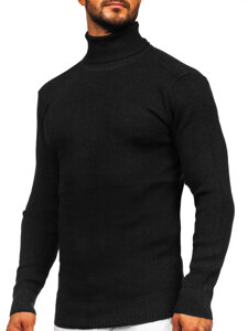 Men's Basic Polo Neck Sweater Black Bolf S8751