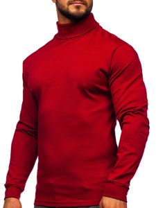 Men's Basic Polo Neck Sweater Claret Bolf 145347-1