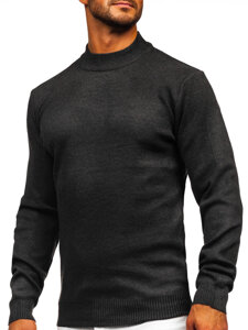 Men's Basic Polo Neck Sweater Graphite Bolf S8519