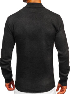 Men's Basic Polo Neck Sweater Graphite Bolf S8519