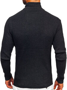 Men's Basic Polo Neck Sweater Graphite Bolf S8751