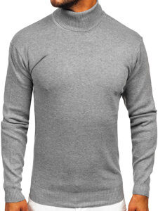 Men's Basic Polo Neck Sweater Grey Bolf S8517