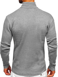 Men's Basic Polo Neck Sweater Grey Bolf S8517