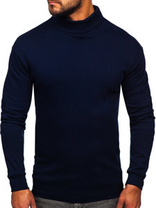 Men's Basic Polo Neck Sweater Navy Blue Bolf 145347-1