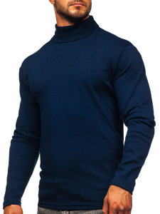 Men's Basic Polo Neck Sweater Navy Blue Bolf 145347