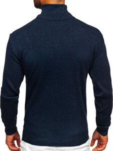 Men's Basic Polo Neck Sweater Navy Blue Bolf S8515