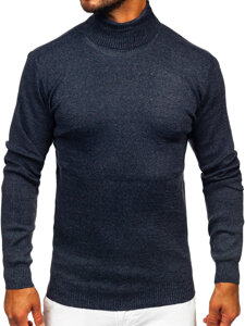 Men's Basic Polo Neck Sweater Navy Blue Bolf S8730