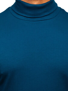 Men's Basic Polo Neck Sweater Teal Blue Bolf 145347-1