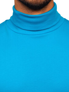 Men's Basic Polo Neck Sweater Turquoise Bolf 145347-1