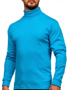 Men's Basic Polo Neck Sweater Turquoise Bolf 145347-1