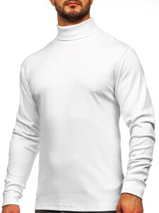 Men's Basic Polo Neck Sweater White Bolf 145347-1