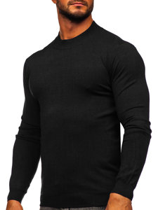 Men's Basic Short Polo Neck Sweater Black Bolf MMB603