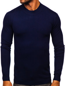 Men's Basic Short Polo Neck Sweater Navy Blue Bolf MMB603