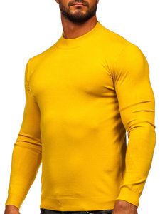 Men's Basic Short Polo Neck Sweater Yellow Bolf MMB603