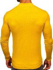 Men's Basic Short Polo Neck Sweater Yellow Bolf MMB603