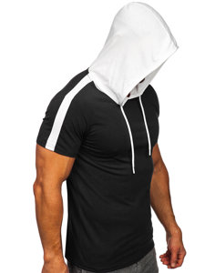 Men's Basic T-shirt with Hood Black Bolf 8T299