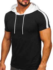 Men's Basic T-shirt with Hood Black Bolf 8T299