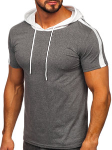 Men's Basic T-shirt with Hood Grey Bolf 8T299