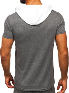 Men's Basic T-shirt with Hood Grey Bolf 8T299