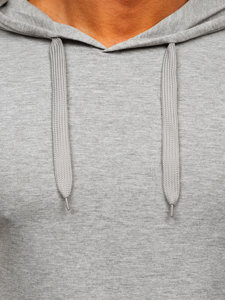 Men's Basic T-shirt with Hood Grey Bolf 8T89