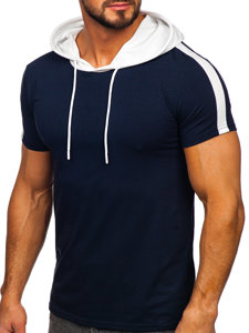 Men's Basic T-shirt with Hood Navy Blue Bolf 8T299