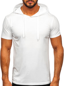 Men's Basic T-shirt with Hood White Bolf 8T89