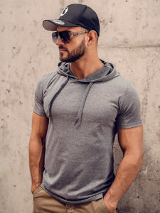 Men's Basic T-shirt with hood Graphite Bolf 8T89A