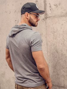 Men's Basic T-shirt with hood Graphite Bolf 8T89A