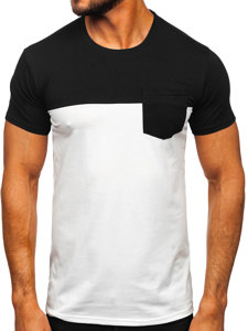 Men's Basic T-shirt with pocket Black-White Bolf 8T91