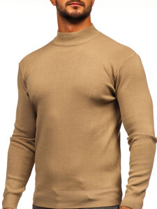 Men’s Basic Turtleneck Sweater Beige Bolf H2402