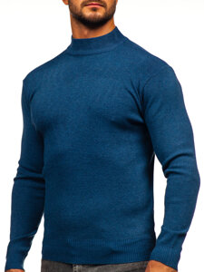 Men’s Basic Turtleneck Sweater Blue Bolf H2402