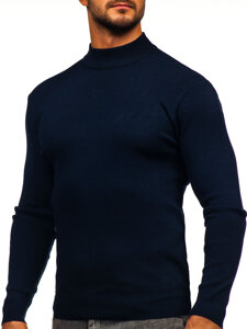 Men’s Basic Turtleneck Sweater Navy Blue Bolf H2402