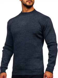 Men’s Basic Turtleneck Sweater Navy Blue Bolf S8727