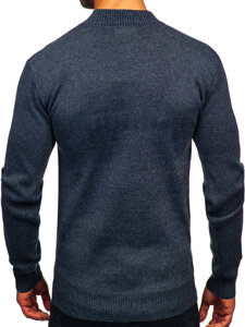 Men’s Basic Turtleneck Sweater Navy Blue Bolf S8727