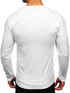 Men's Basic V-neck Long Sleeve Top White Bolf 172008