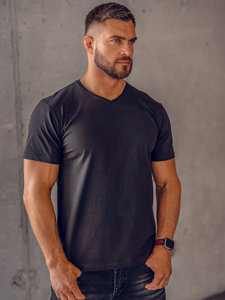 Men's Basic V-neck T-shirt Black Bolf 192131A