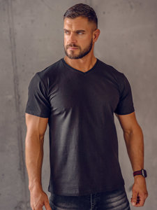 Men's Basic V-neck T-shirt Black Bolf 192131A