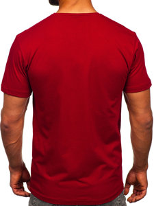 Men's Basic V-neck T-shirt Claret Bolf 192131