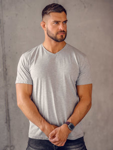 Men's Basic V-neck T-shirt Grey Bolf 192131A