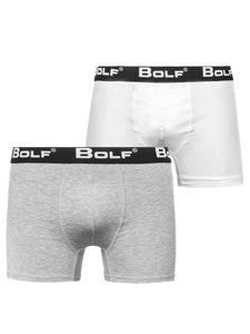 Men's Boxer Shorts White-Grey Bolf 0953-2P 2 PACK