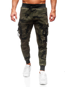 Men's Camo Cargo Joggers Green Bolf HSS125