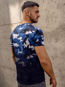 Men's Camo Printed T-shirt Blue Bolf S808A1