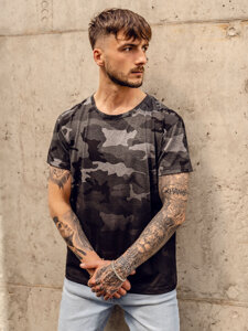 Men's Camo Printed T-shirt Graphite Bolf S808A1