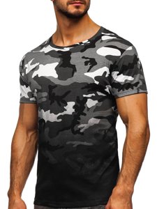 Men's Camo Printed T-shirt Grey Bolf S808