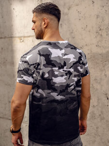 Men's Camo Printed T-shirt Grey Bolf S808A1