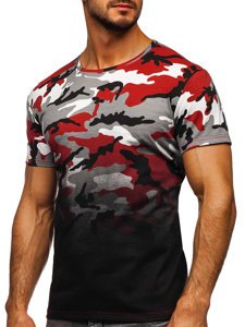 Men's Camo Printed T-shirt Grey-Claret Bolf S808