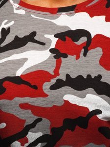 Men's Camo Printed T-shirt Grey-Claret Bolf S808