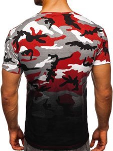 Men's Camo Printed T-shirt Grey-Claret Bolf S808