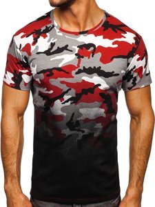 Men's Camo Printed T-shirt Grey-Claret Bolf S808